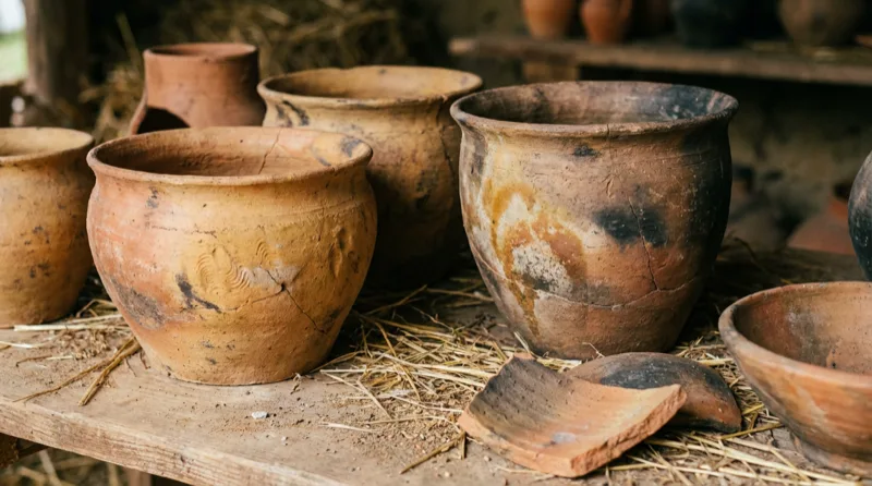 Handcrafted ancient pottery